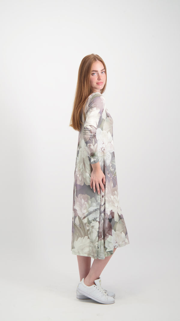 Collection Dress / Grey Flowers