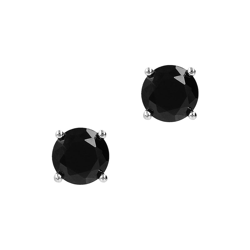 Stud Earrings White Colored Zircons / Black