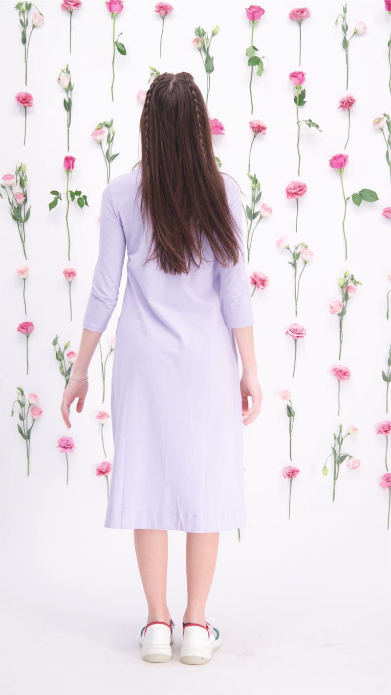 A-line Pocket Dress / Lilac