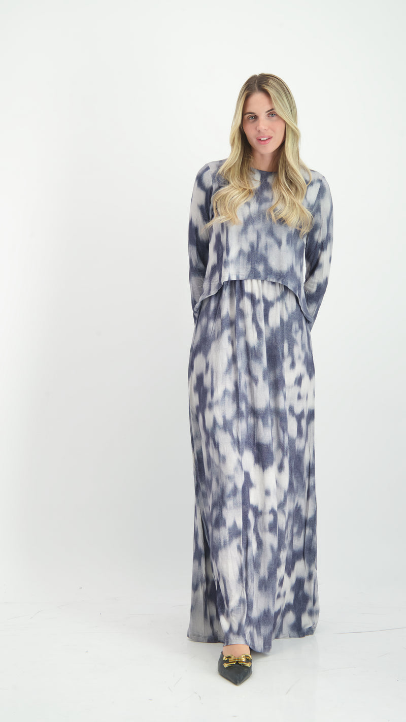 Maxi Nursing Dress / Jeans Tie Dye