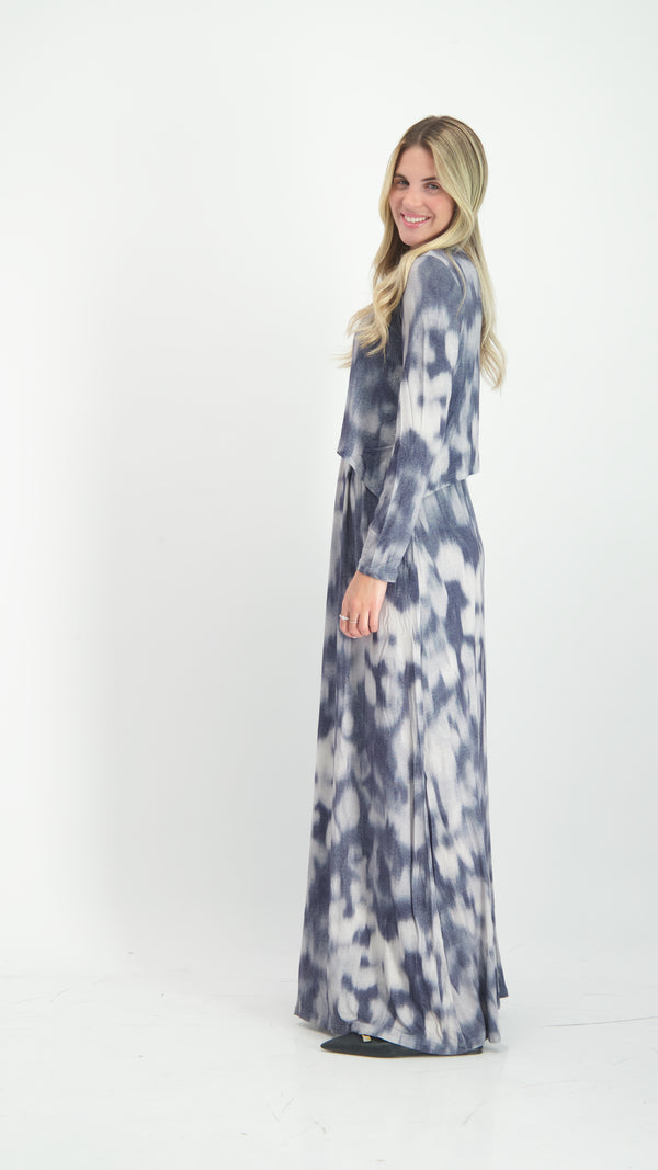 Maxi Nursing Dress / Jeans Tie Dye