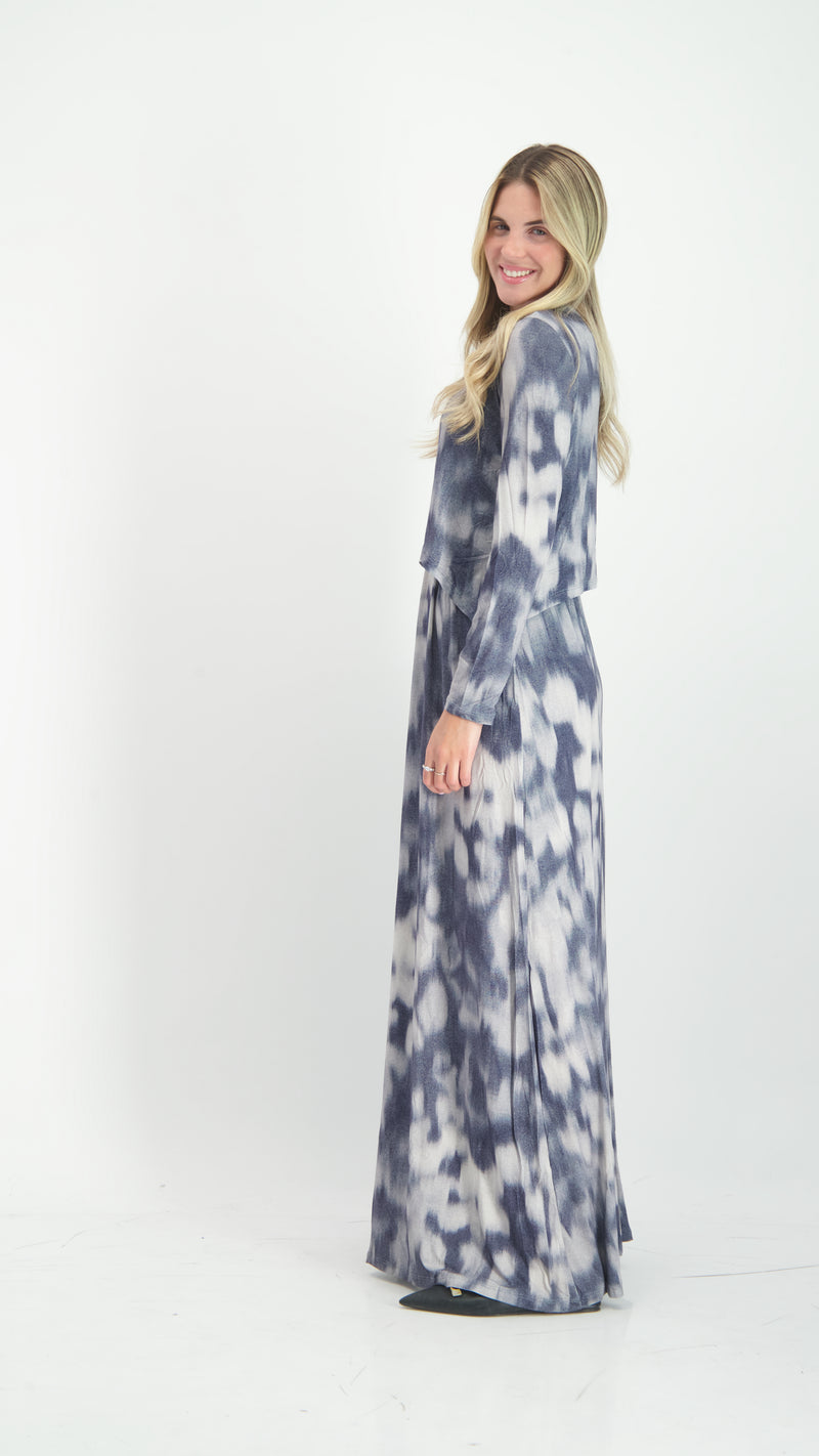 Maxi Nursing Dress / Jeans Tie Dye