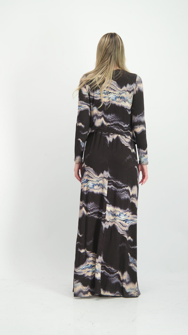 Maxi Nursing Dress / Black Acid