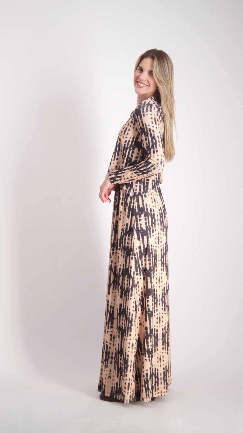 Maxi Nursing Dress / Black & Stone