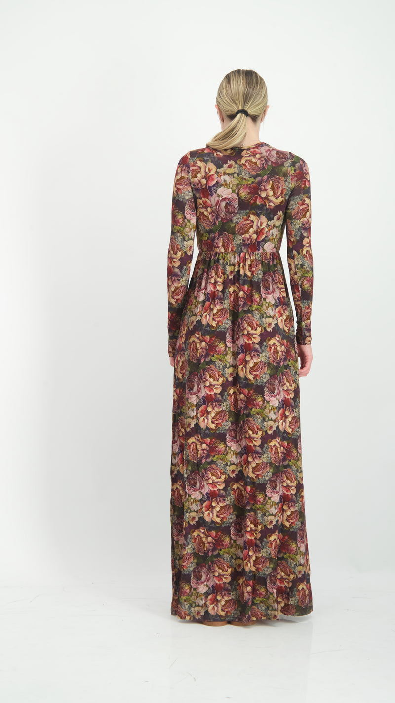 Belted Maxi Dress / Flowers