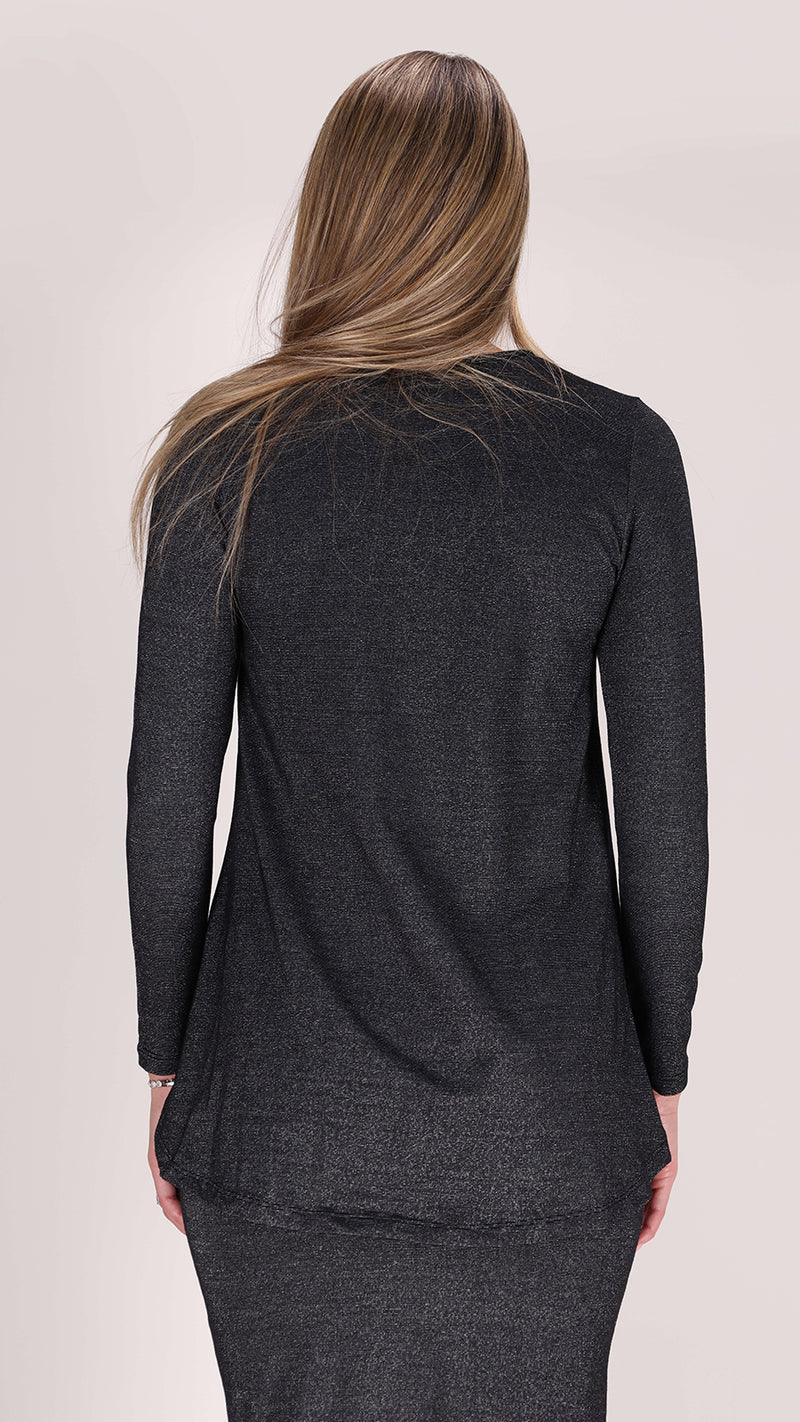 Hi-Lo T-shirt / Black Lurex