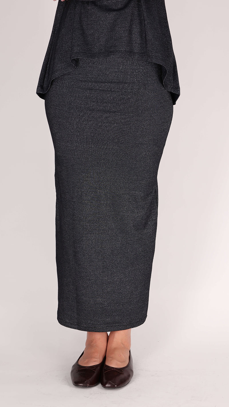 Maxi Skirt / Black Lurex