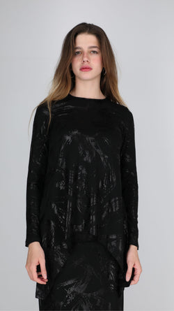 Asymmetric T-shirt / Black Splash