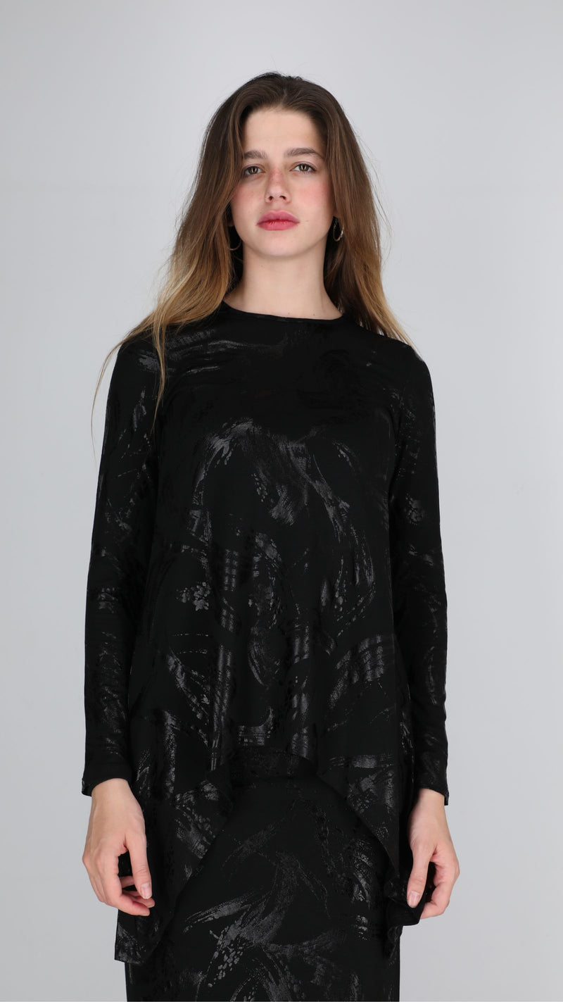 Asymmetric T-shirt / Black Splash