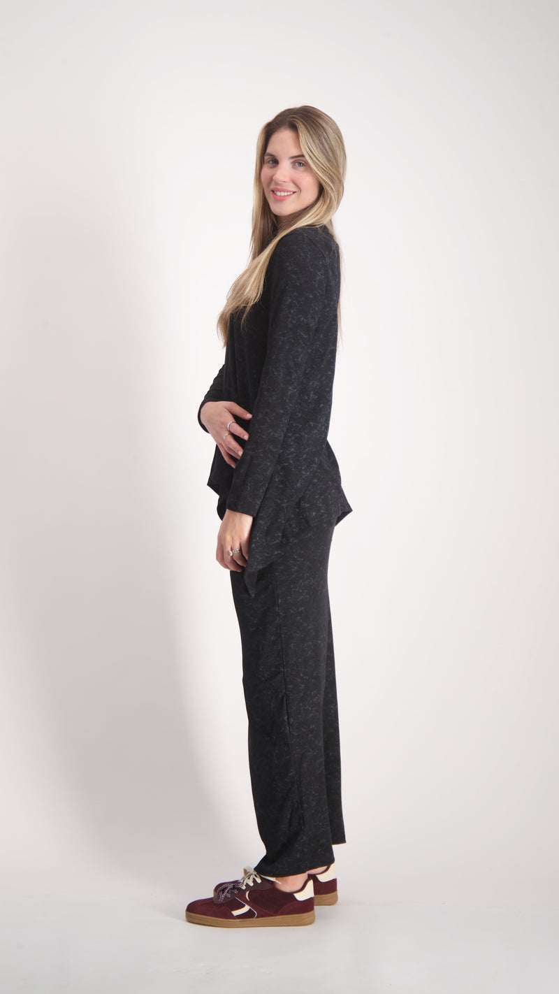 Ribbed Maxi Skirt / Black Acid