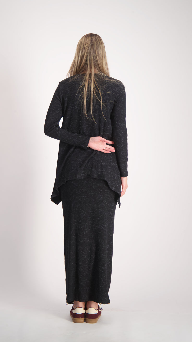 Ribbed Maxi Skirt / Black Acid