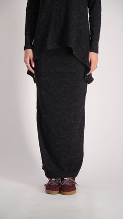 Ribbed Maxi Skirt / Black Acid
