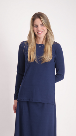 Ribbed T-Shirt / Navy