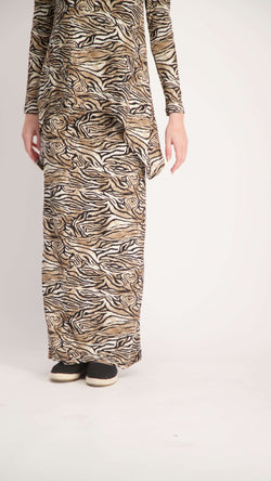 Ribbed Maxi Skirt / Leopard