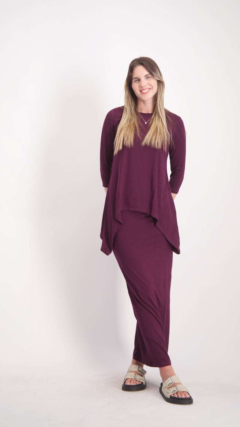 Asymmetric T-shirt / Burgandy