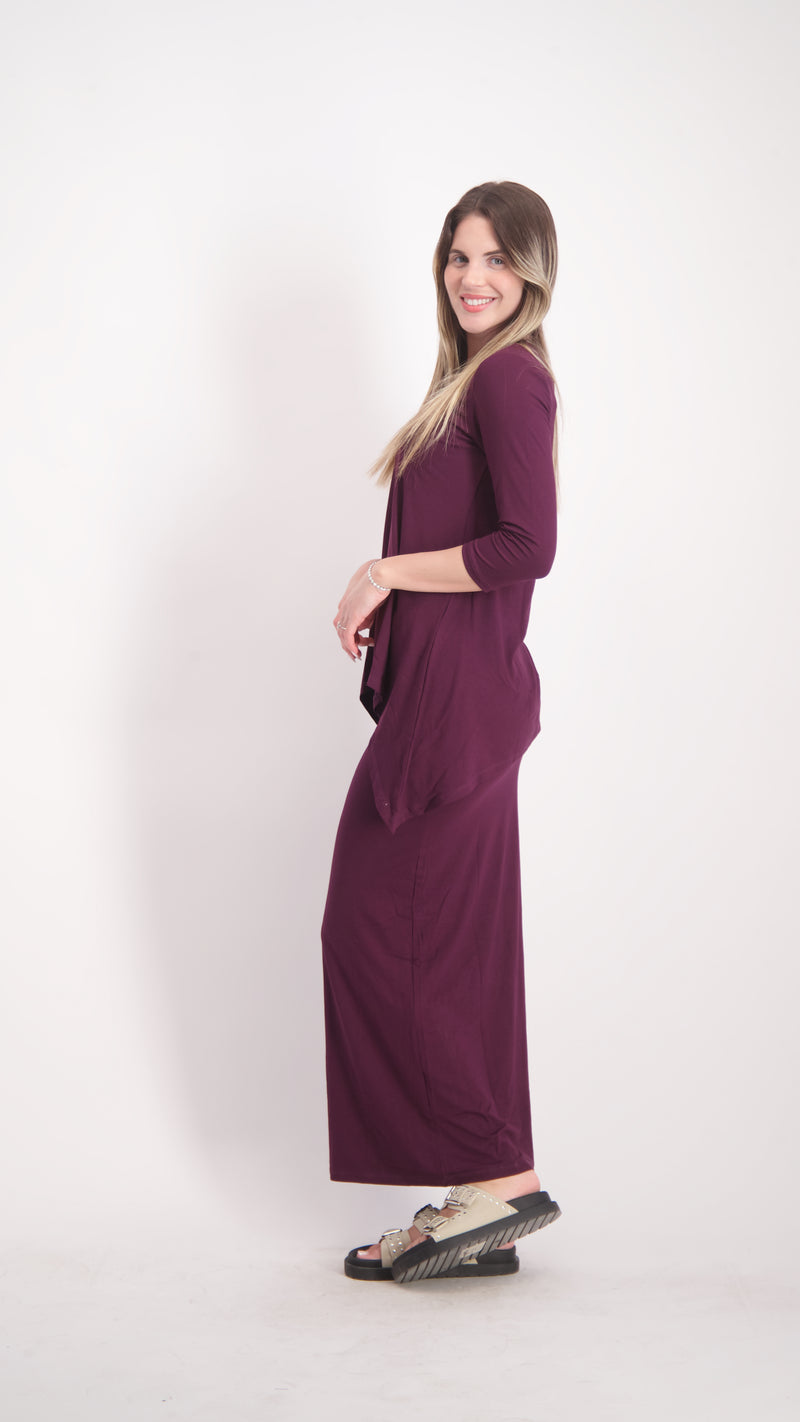 Asymmetric T-shirt / Burgandy