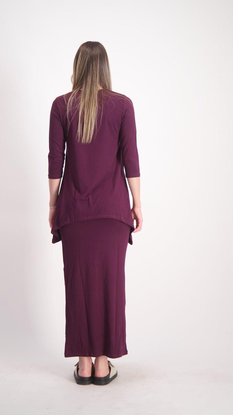 Asymmetric T-shirt / Burgandy