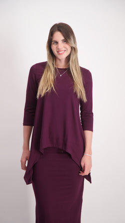 Asymmetric T-shirt / Burgandy