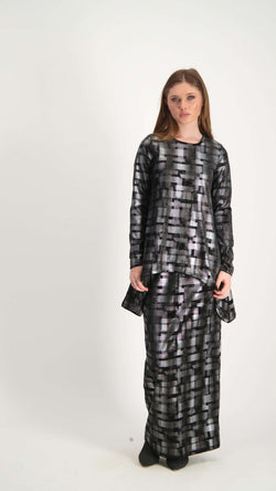 Asymmetric Velvet Set / Checkered