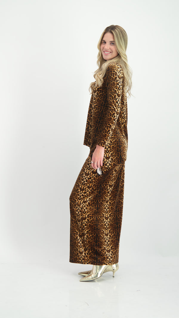 Asymmetric Velvet Set / Leopard