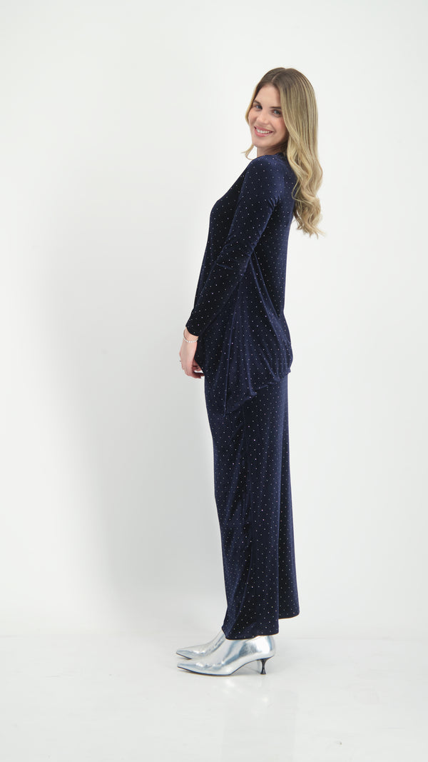 Asymmetric Velvet Set / Navy Nitti