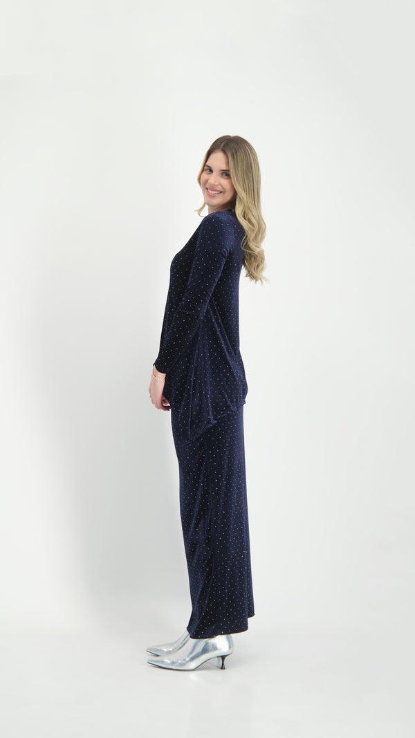 Asymmetric Velvet Set / Navy Nitti
