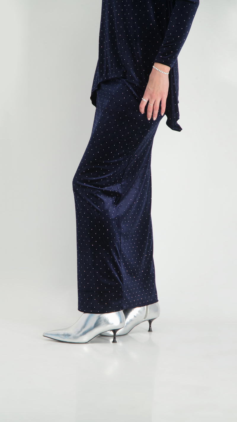 Asymmetric Velvet Set / Navy Nitti