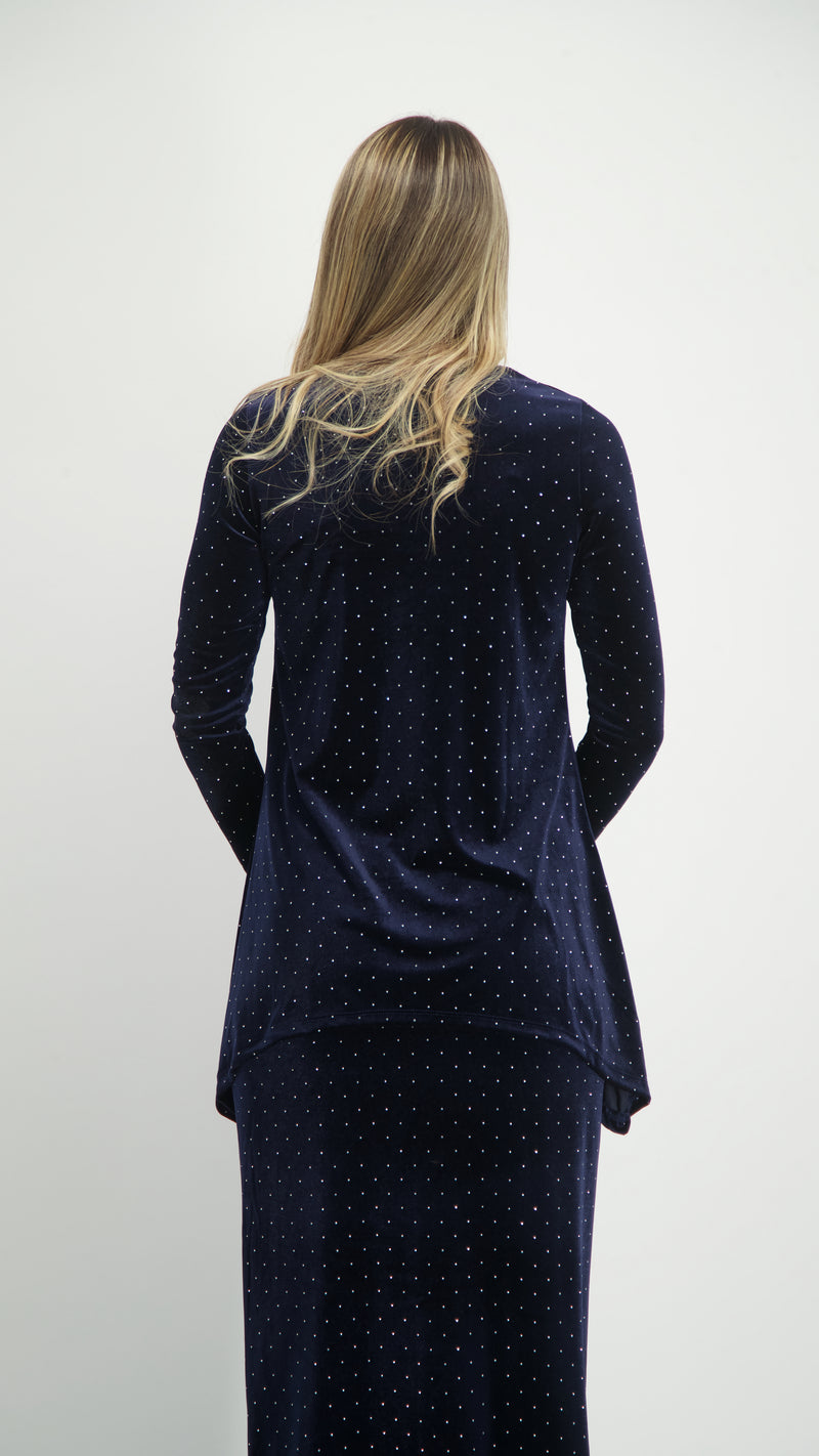 Asymmetric Velvet Set / Navy Nitti