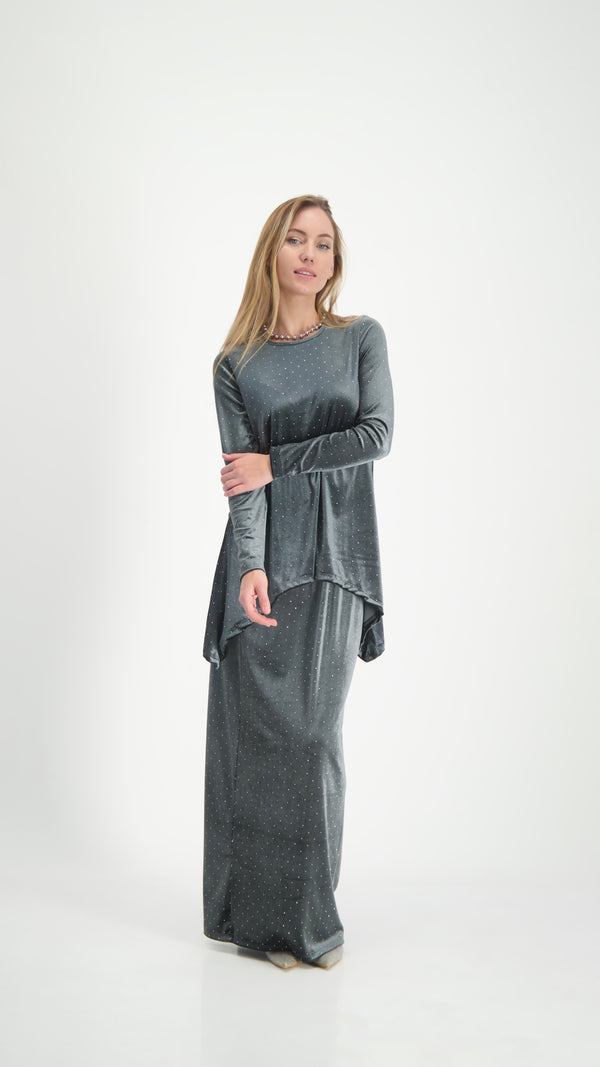 Asymmetric Velvet Set / Olive Nitti