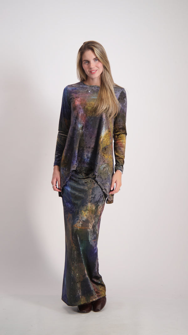 Asymmetric Velvet Set / Tie Dye
