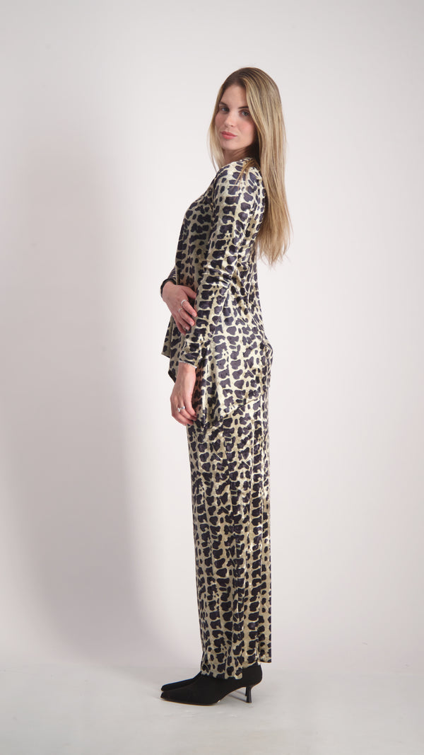 Asymmetric Velvet Set / Leopard