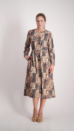 Button Dress With Belt / Beige Etni