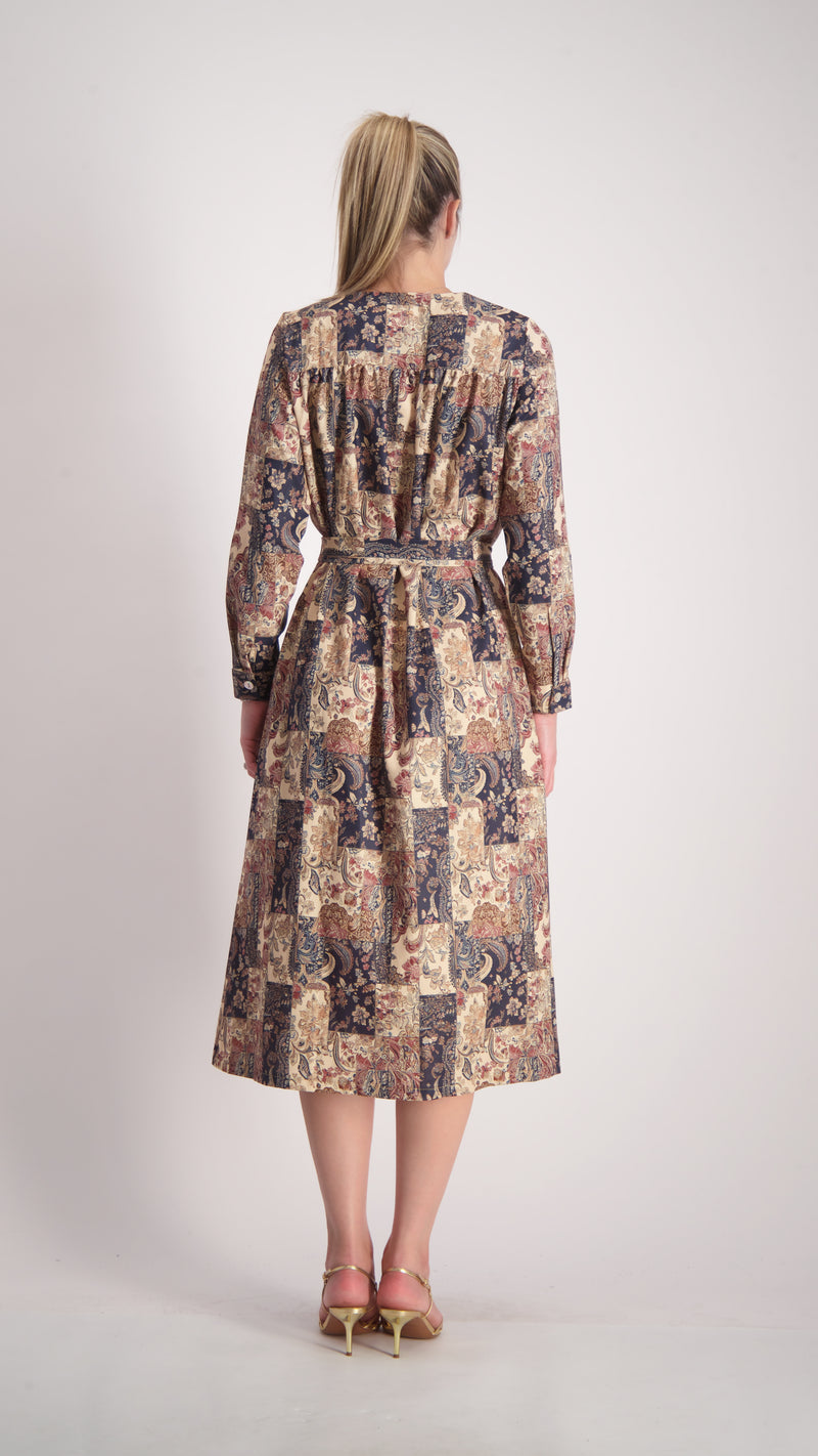 Button Dress With Belt / Beige Etni