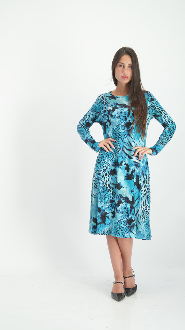 Collection Dress / Blue Leopard