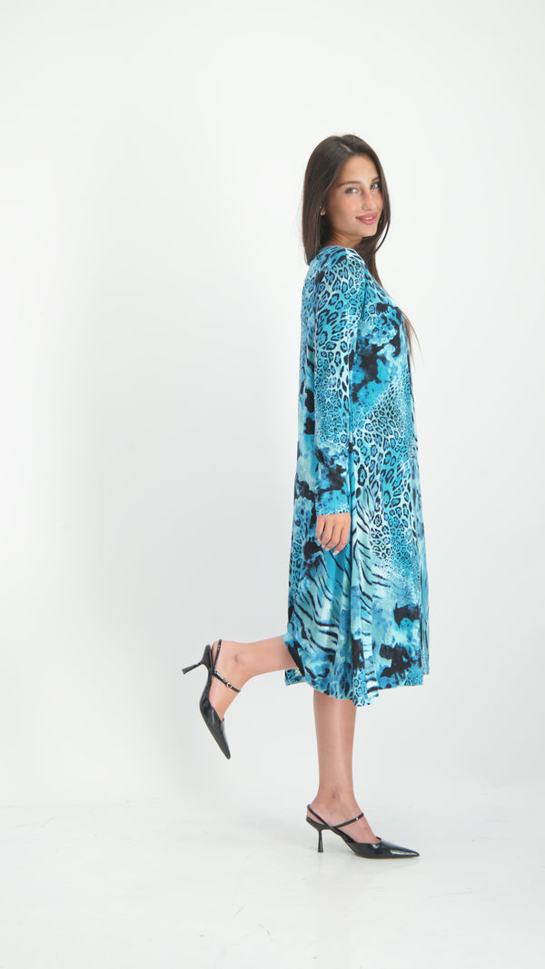 Collection Dress / Blue Leopard