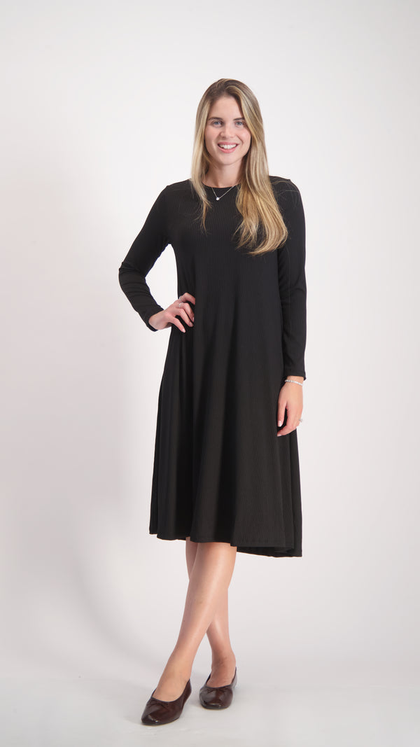 Ribbed Collection Dress / Black
