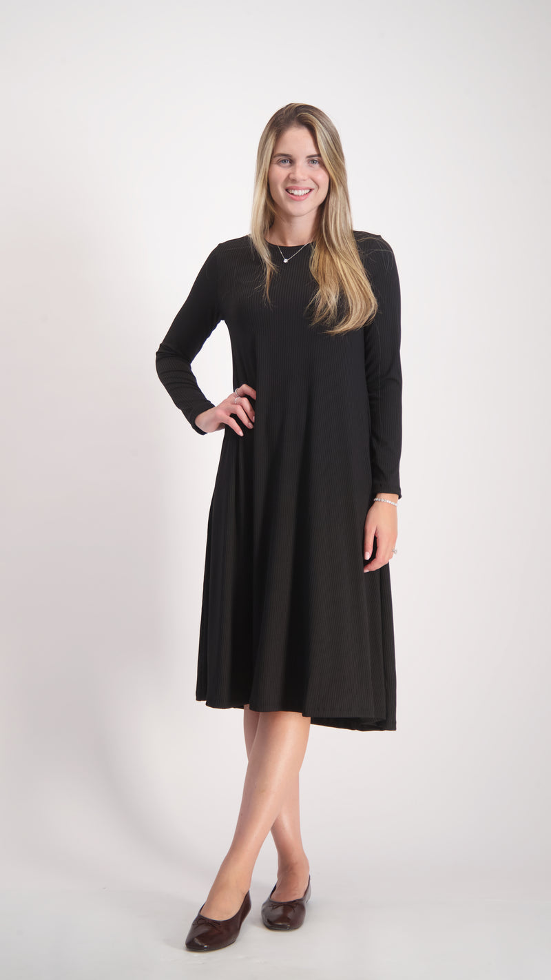 Ribbed Collection Dress / Black