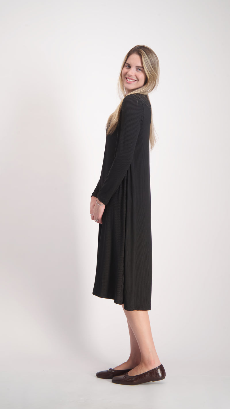 Ribbed Collection Dress / Black