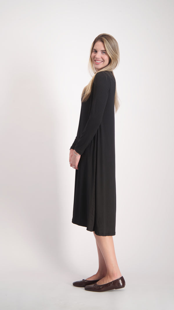 Ribbed Collection Dress / Black