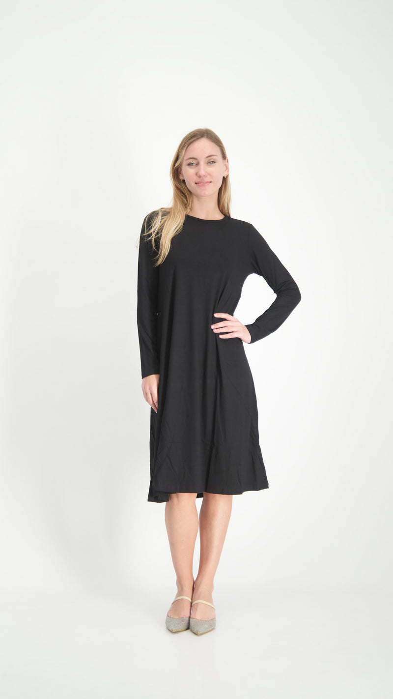 A-line Cotton Dress Black