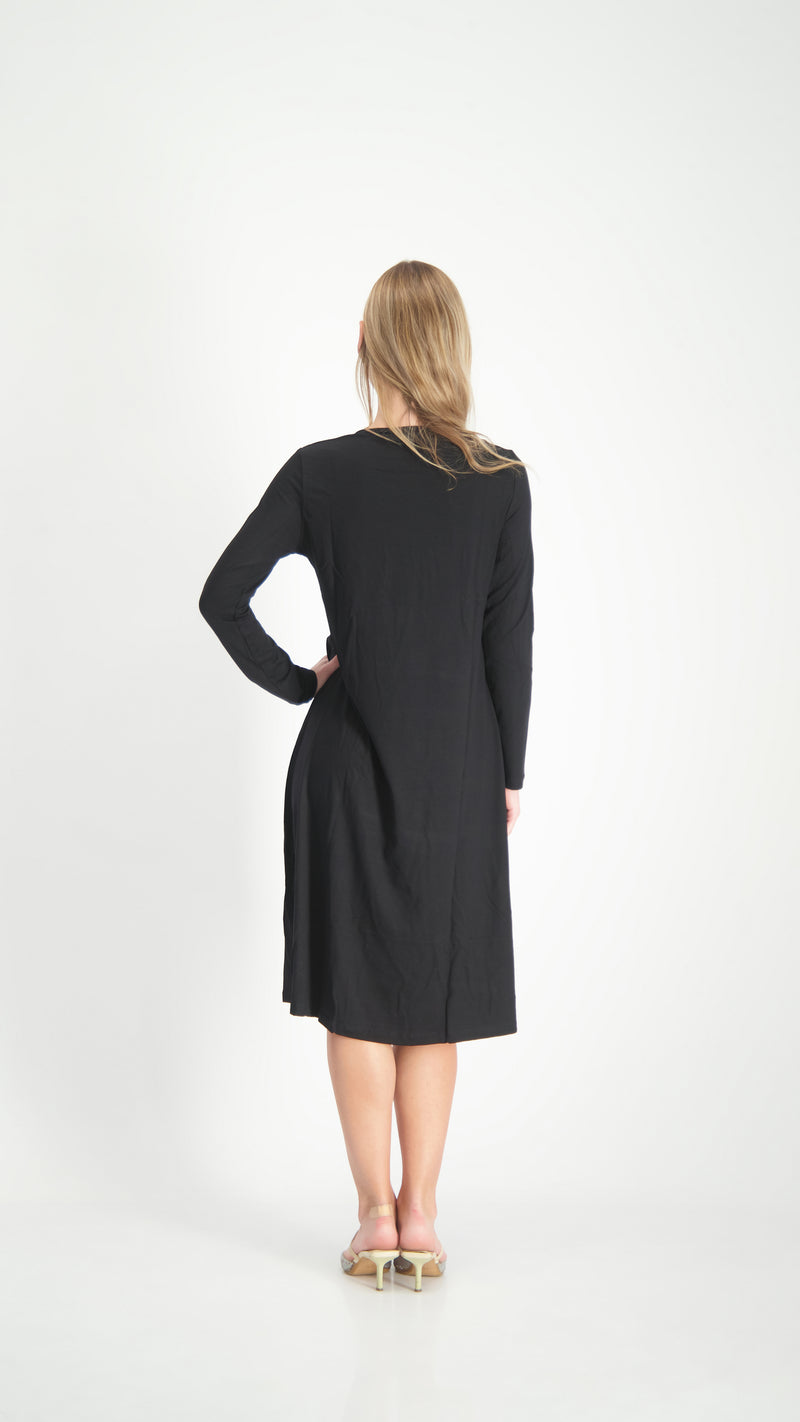 A-line Cotton Dress Black