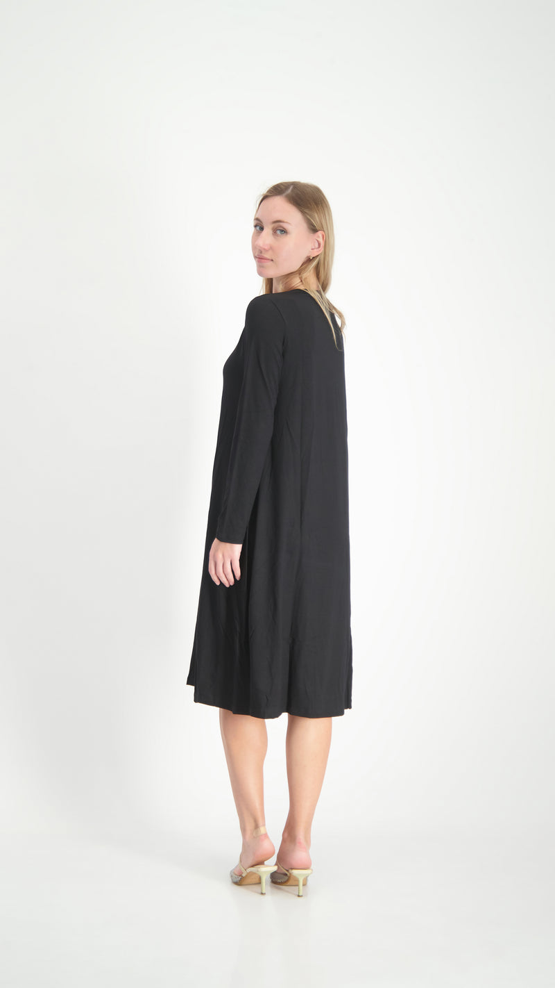 A-line Cotton Dress Black