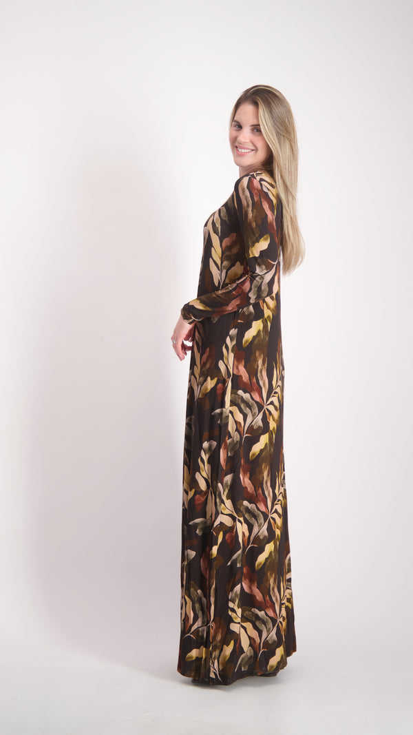 A-line Maxi Dress / Leafs