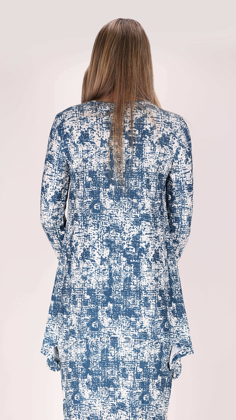 Ribbed Asymmetric T-shirt / Blue Acid