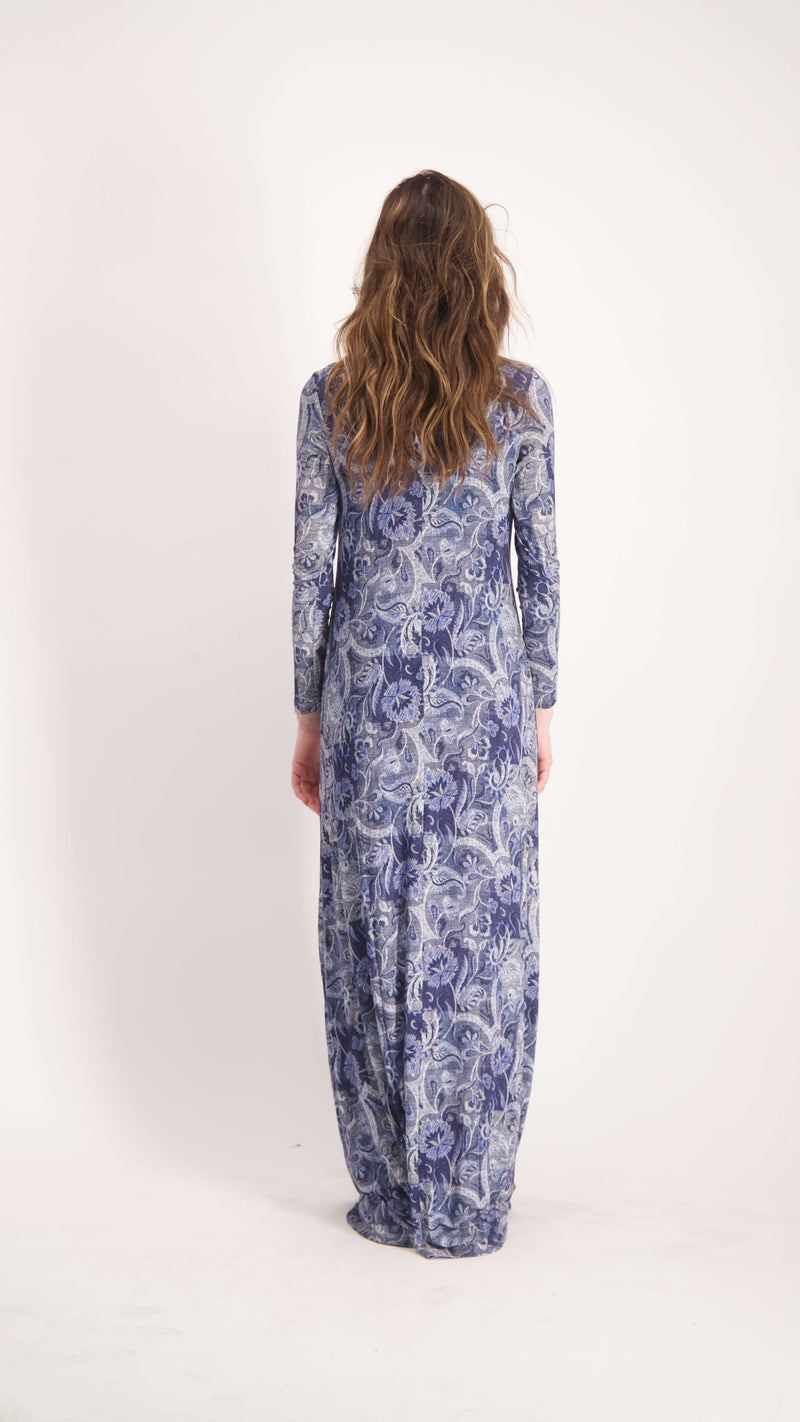 A-line Maxi Dress / Jeans Flowers