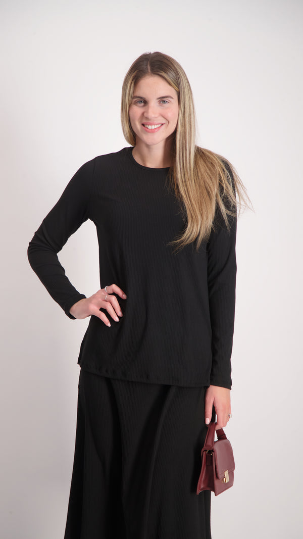 Ribbed T-Shirt / Black