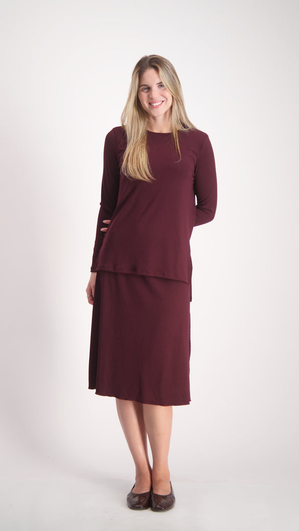 Ribbed T-Shirt / burgandy