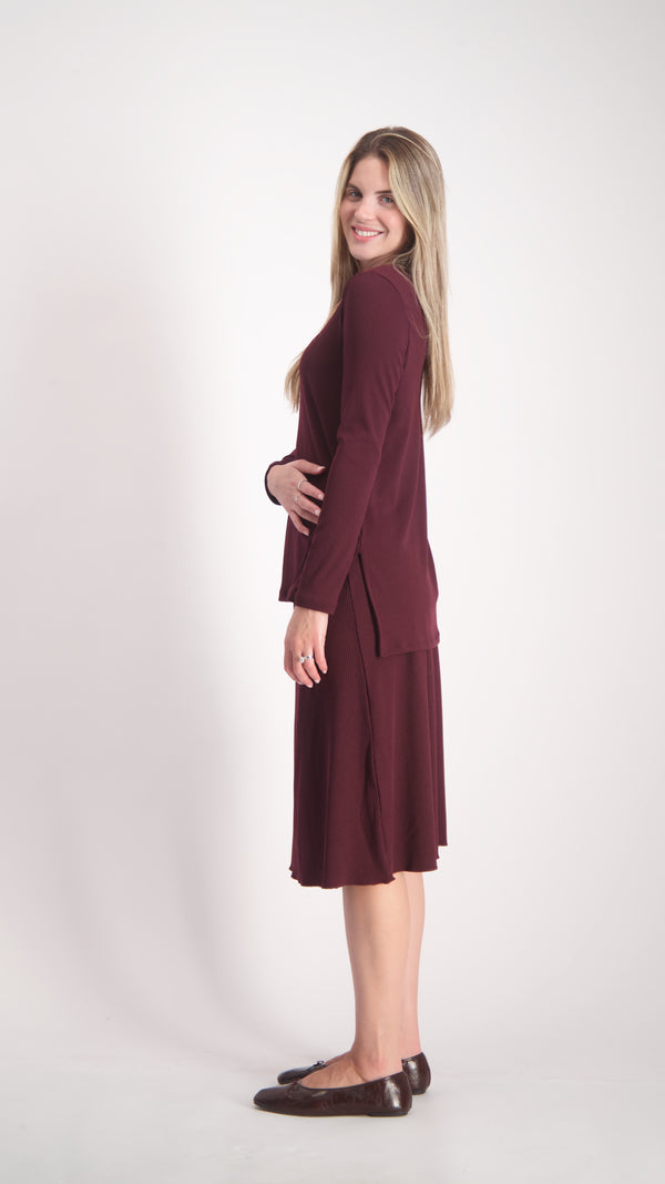 Ribbed T-Shirt / burgandy