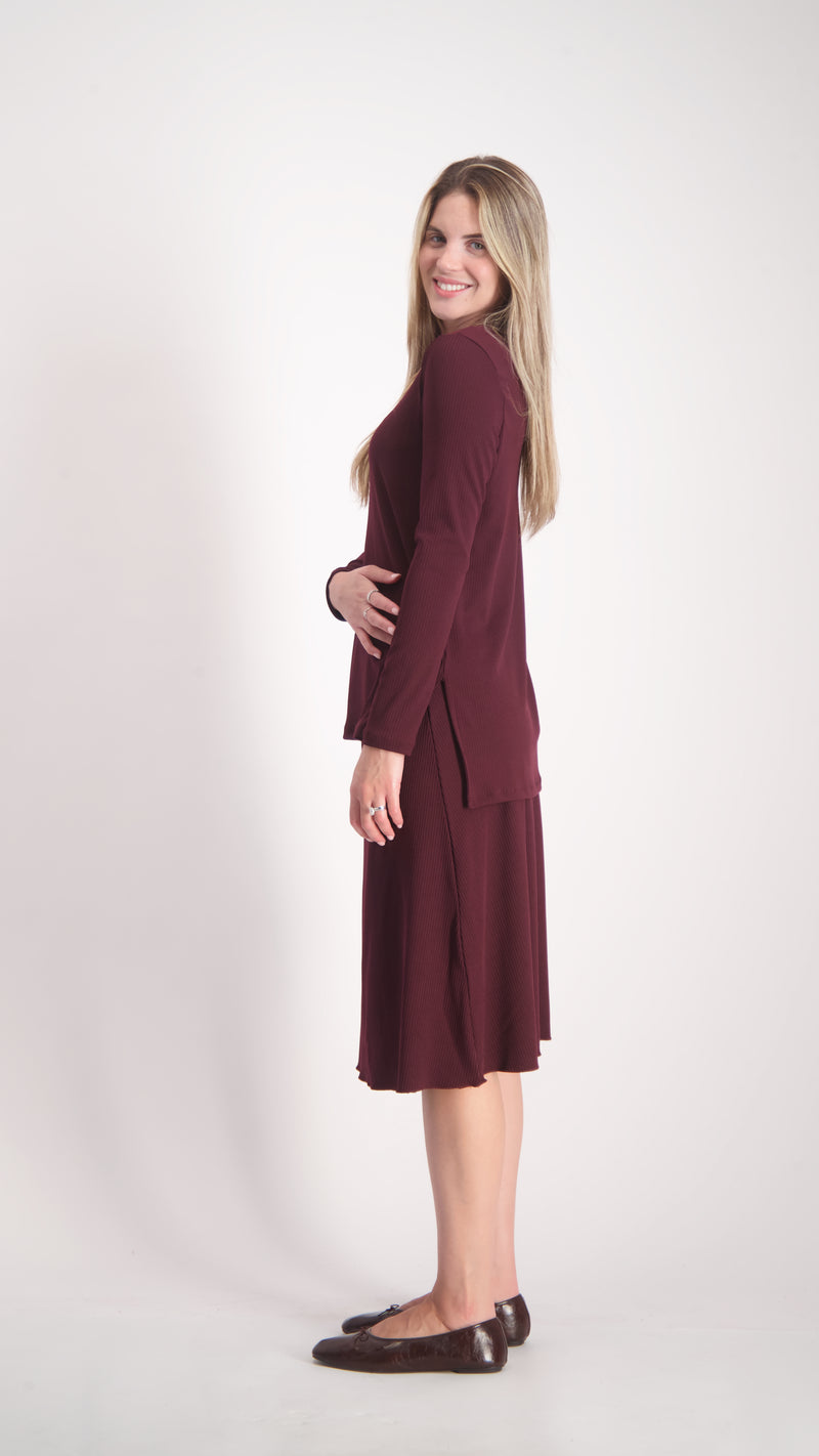 Ribbed T-Shirt / burgandy