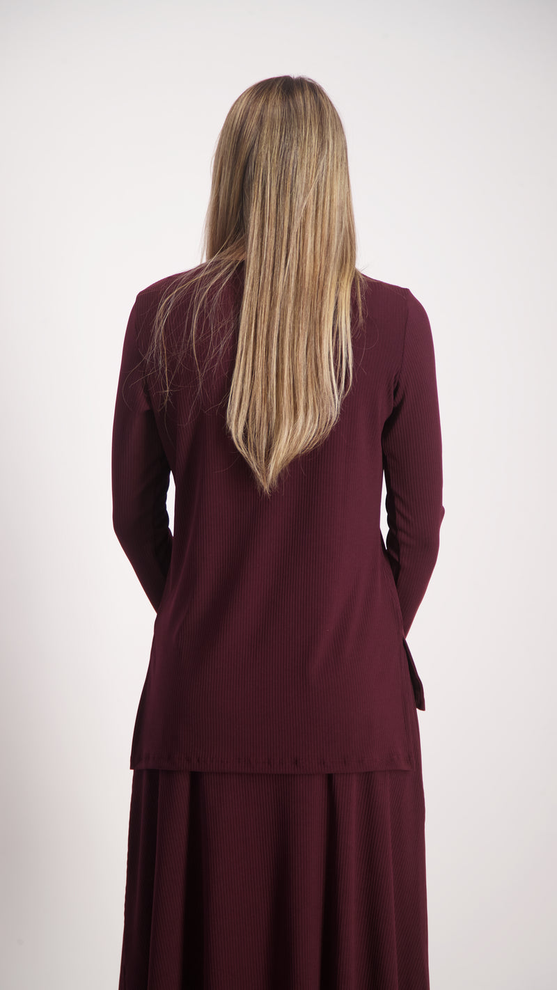 Ribbed T-Shirt / burgandy